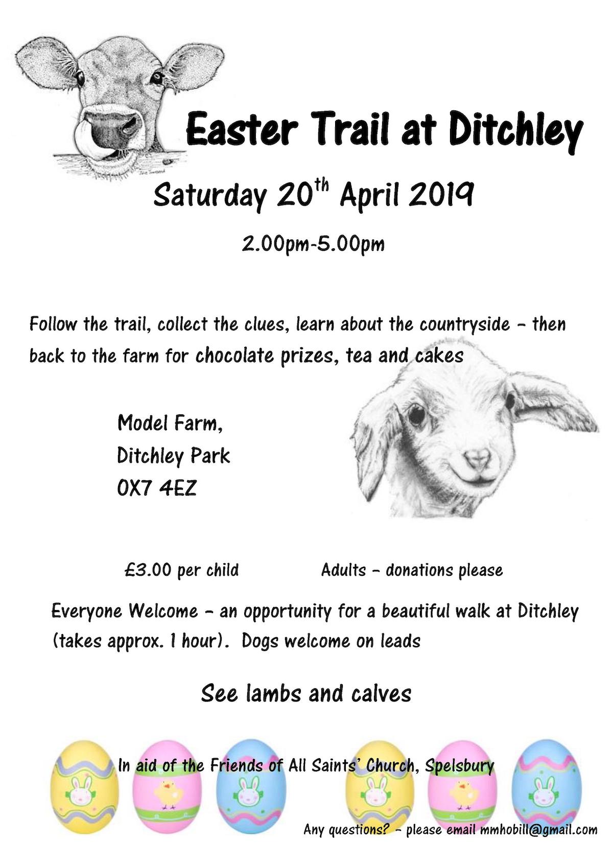 Easter Trail at Ditchley Park with pictures for Charlbury website